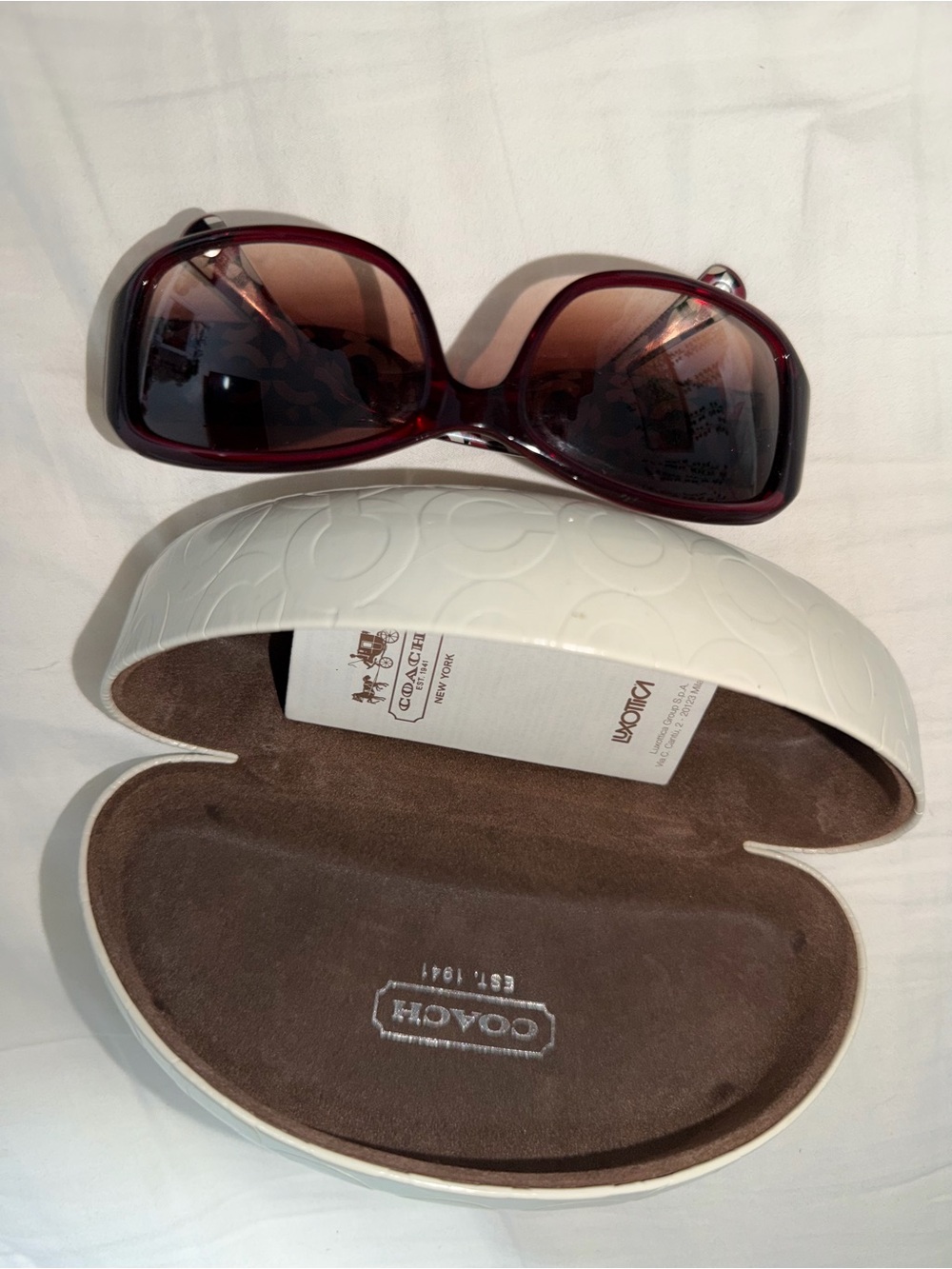 Vintage Coach Women's Burgundy Gradient Sunglasses